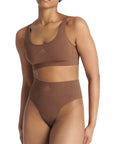 Adidas Underwear阿迪達斯內衣ASMS - HIGH WAIST THONG運動內褲-摩卡色